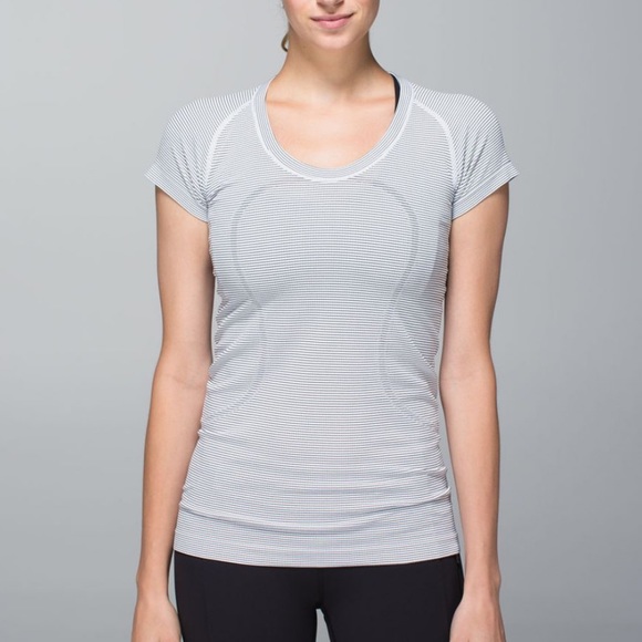 Lululemon | Swiftly Tech Short Sleeve Scoop in Hyper Stripe White